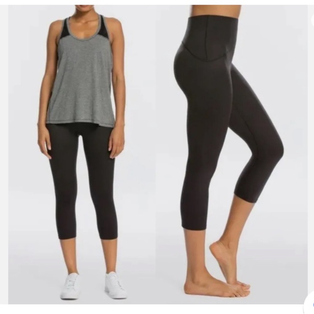 Size 3X Spanx Lamn Cropped Leggings Women Seamless Yoga Athletic Black